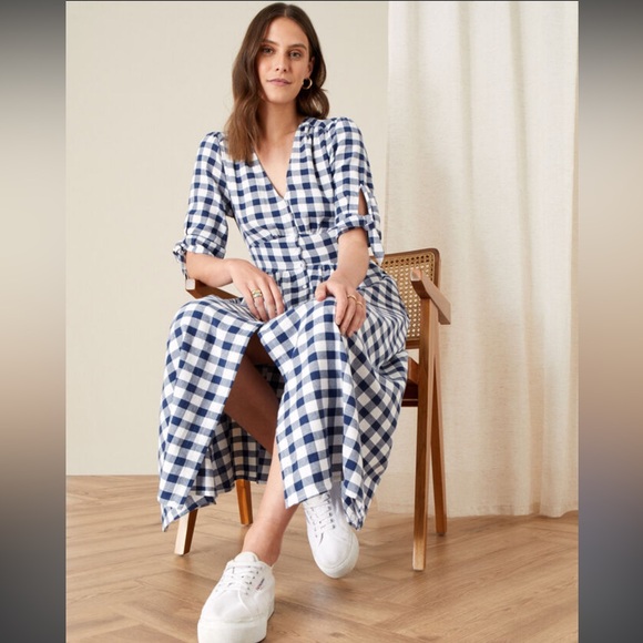 Tommy Hilfiger Blue White Gingham Dress - Picture 12 of 13